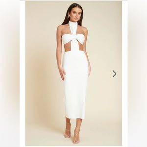 White Cutout Midi Dress NWT